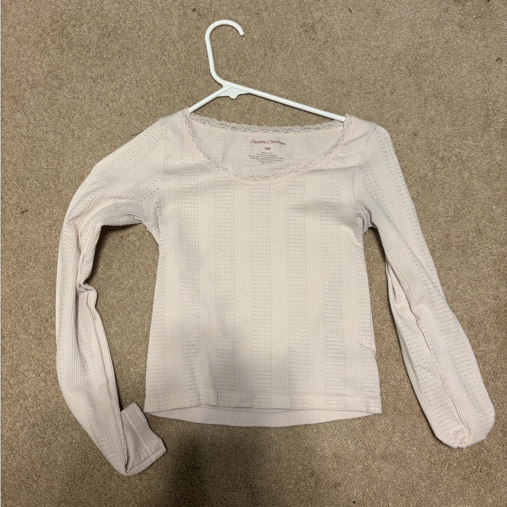 Charlotte Russe Light Pink Textured Blouse